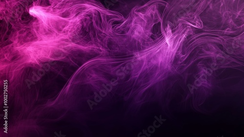 Abstract texture of purple smoke on a dark black background.