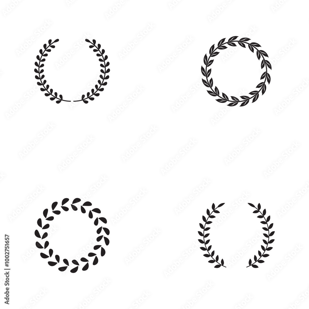 Laurel wreath silhouette vector Laurel wreath silhouette vector