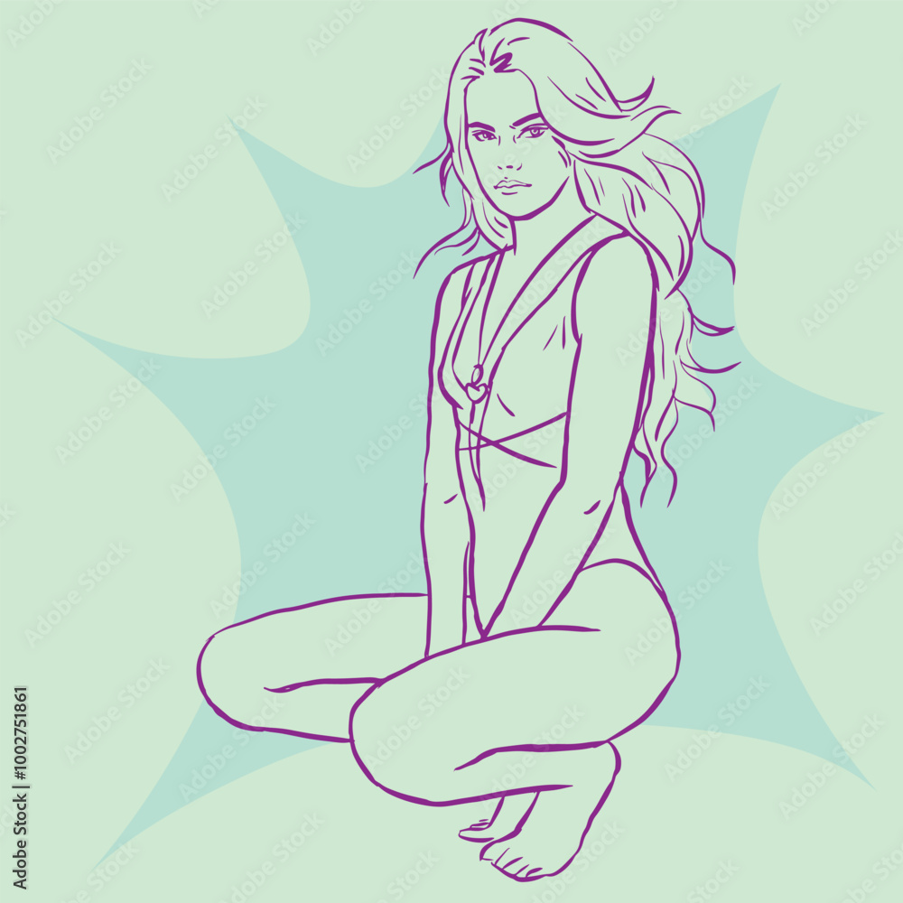 girl in a bikini vector for card illustration decoration girl in a bikini vector for card illustration decoration