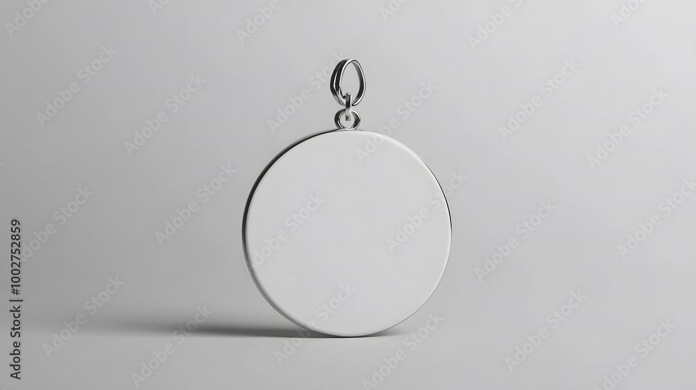 Blank Round Keychain Mockup Hanging on Chain Blank Round Keychain Mockup Hanging on Chain