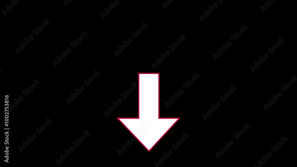 Purple flat moving arrow on black background. Abstract directional arrow animation Purple flat moving arrow on black background. Abstract directional arrow animation