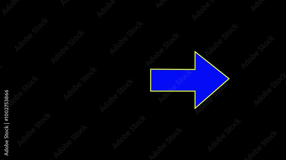 Purple flat moving arrow on black background. Abstract directional arrow animation Purple flat moving arrow on black background. Abstract directional arrow animation