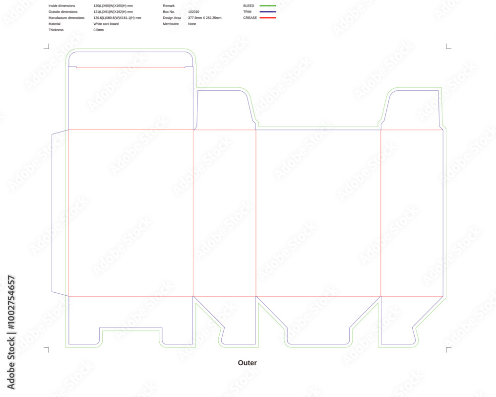Mockup of unfolded flattened customizable rectangular box
Custom dimensions tuck end boxes auto bottome snap lock dieline Mockup of unfolded flattened customizable rectangular box
Custom dimensions tuck end boxes auto bottome snap lock dieline
