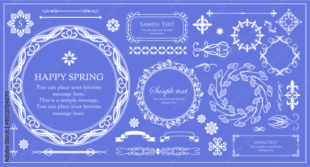 クリスマスのフレームデザインセット