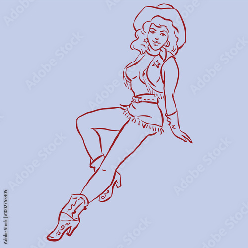 sexy girl in dress vector for card decoration illustration
