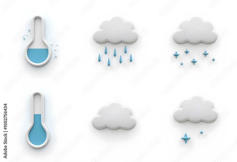 Obraz premium Weather icons isolated on white background