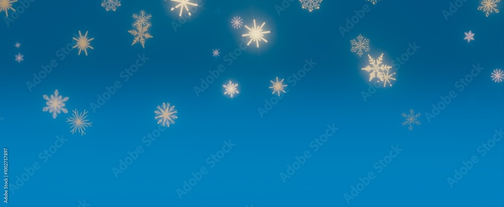 Snowflakes Falling on a Blue Sky Snowflakes Falling on a Blue Sky