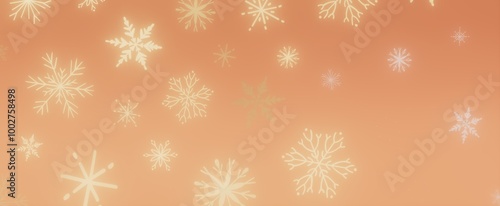 Orange Background with Snowflakes