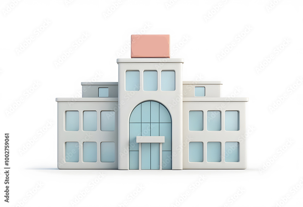 Hospital Building Isolated. 3D rendering
Hospital Building Isolated. 3D rendering