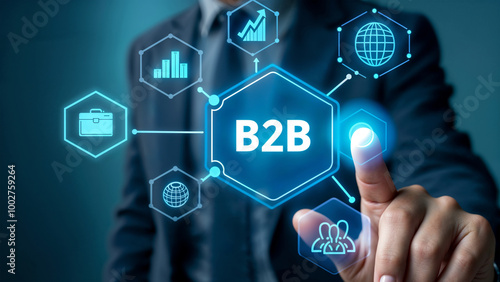 Business-to-Business (B2B) Concept with Digital Icons