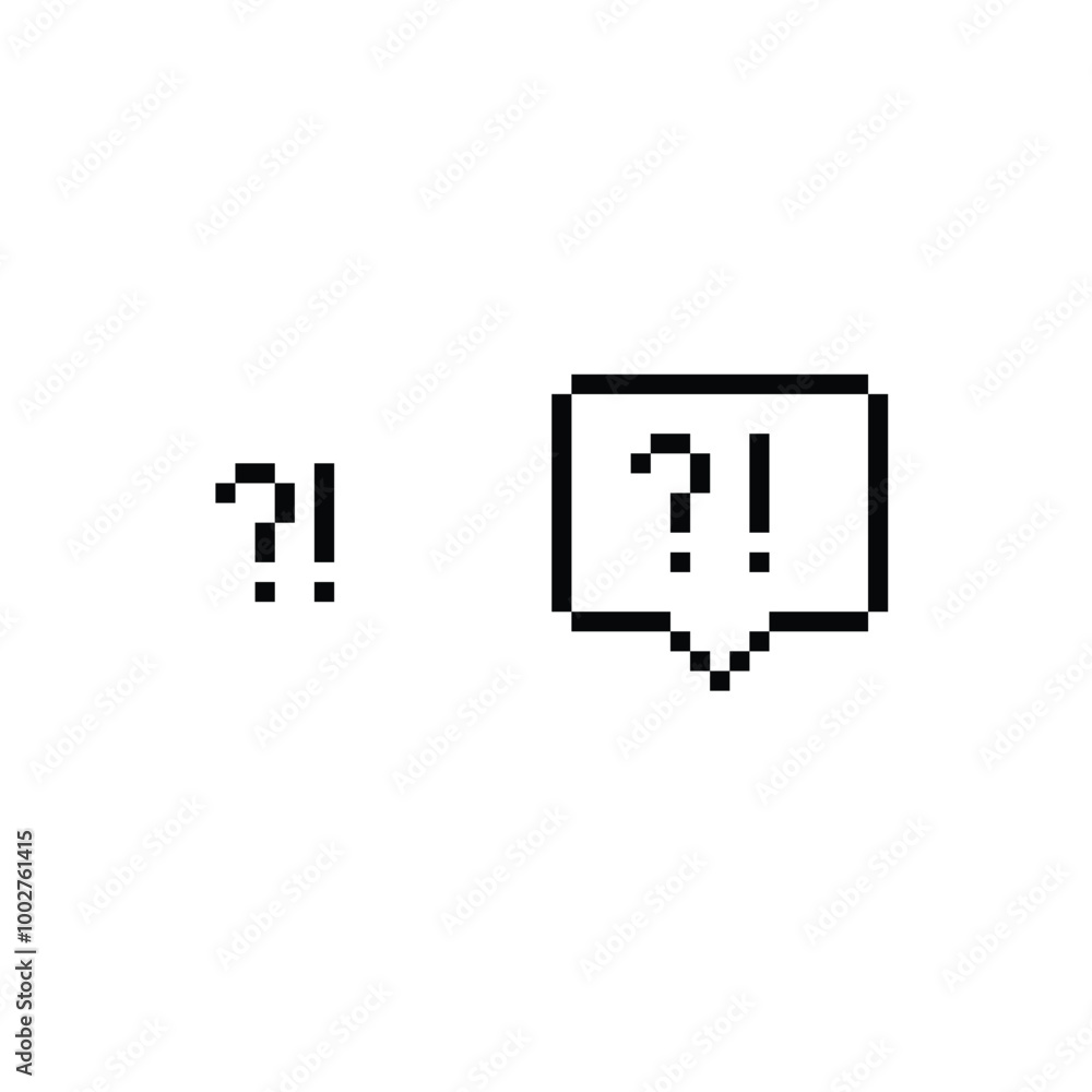 question mark and exclamation mark 8 bit icon Pixel art 8-bit for game question mark and exclamation mark 8 bit icon Pixel art 8-bit for game