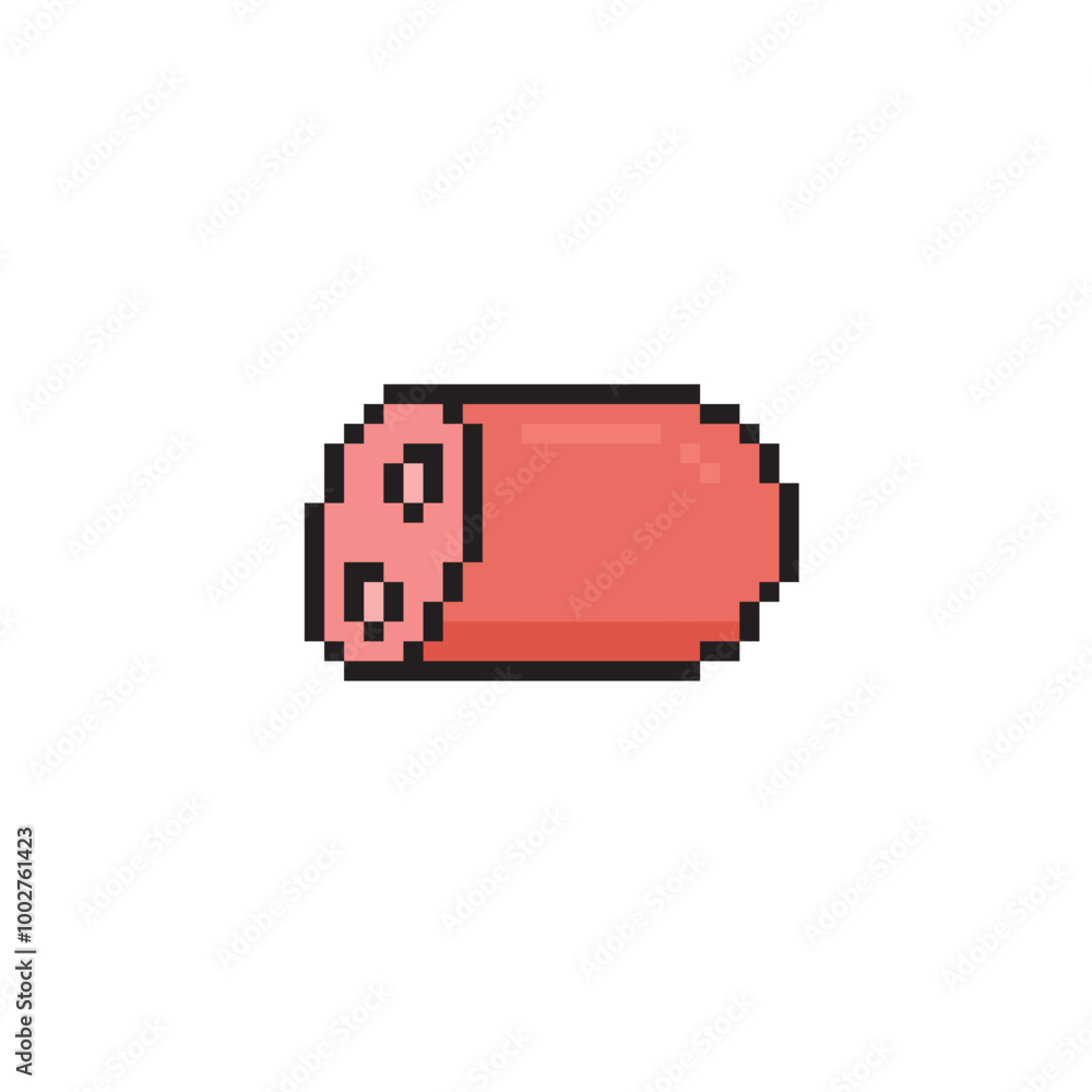 sausage 8 bit icon meat Pixel art 8-bit for game sausage 8 bit icon meat Pixel art 8-bit for game