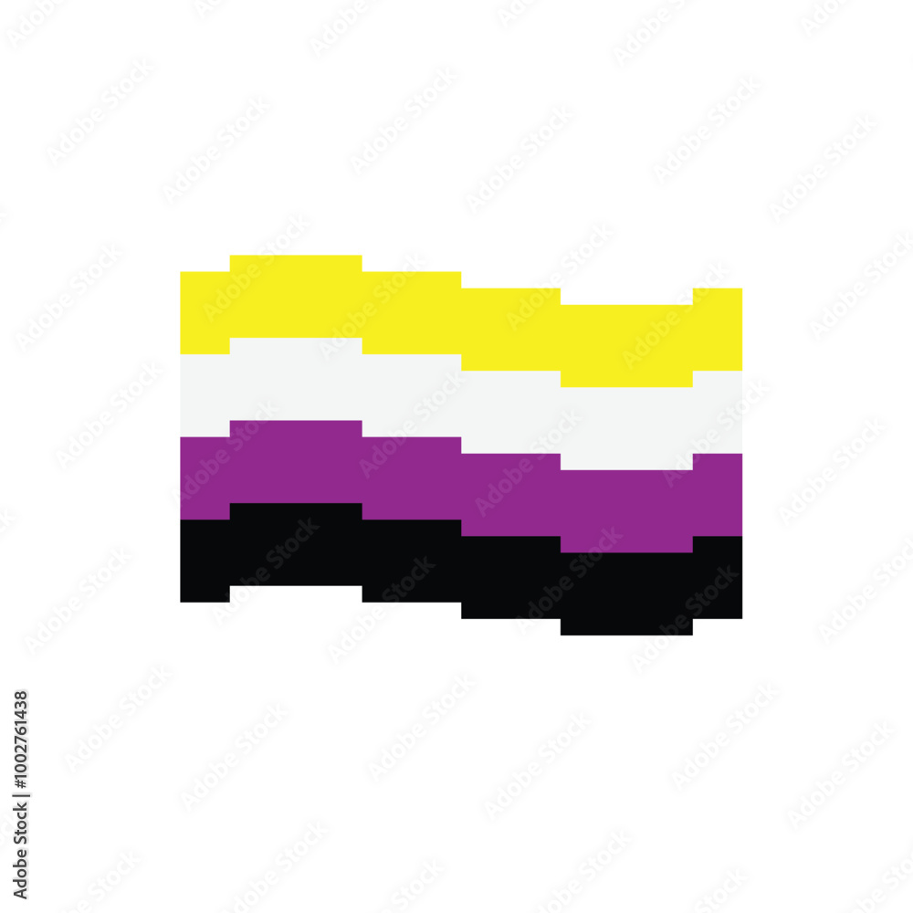 non binary 8 bit icon flag gender sign Pixel art 8-bit for game non binary 8 bit icon flag gender sign Pixel art 8-bit for game