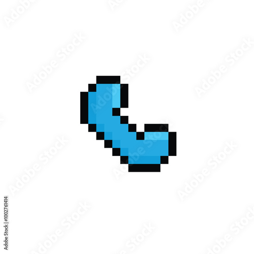  pixel phone receiver icon. Vector pixel art call 8 bit logo for game