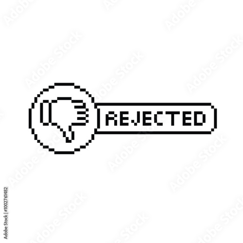 pixel art approved vector thumb down  game 8 bit icon vector game logo 