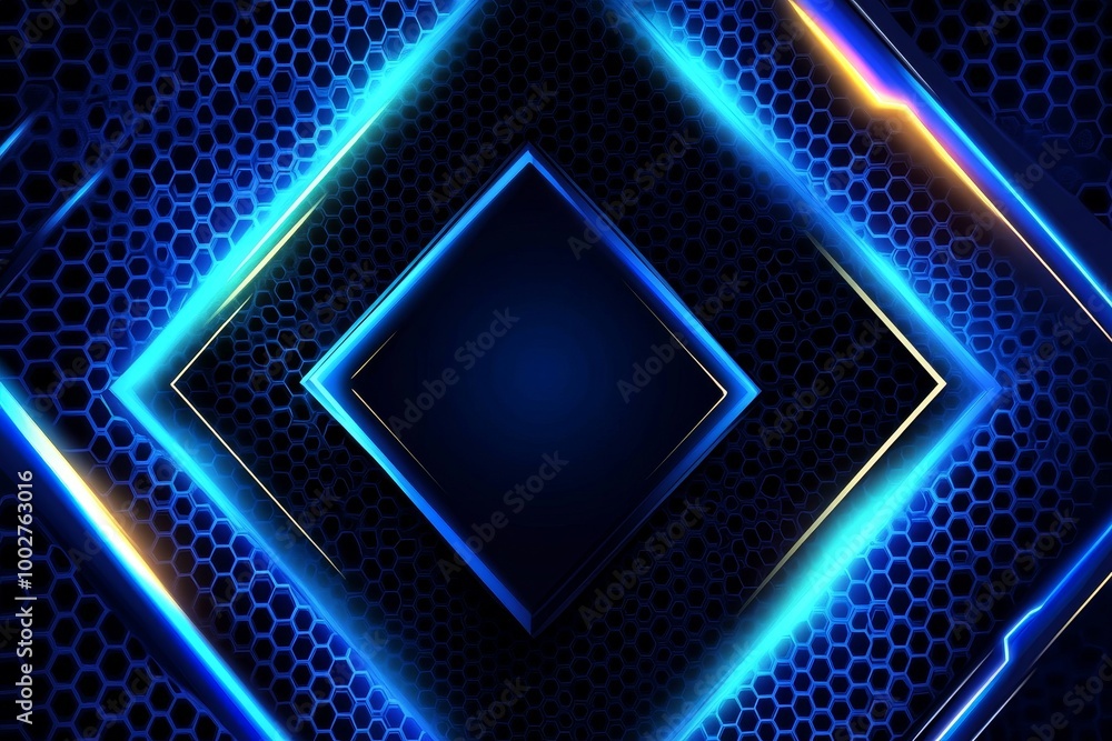 Blue geometric shape background with abstract technology Blue geometric shape background with abstract technology