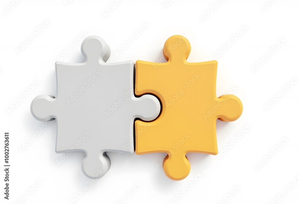 Obraz premium 3d illustration slanted puzzle