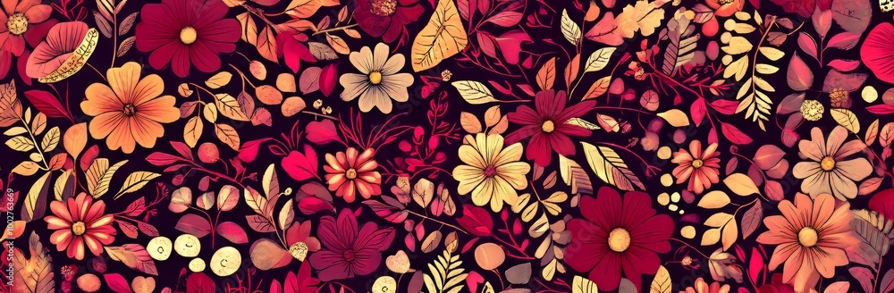 Retro seamless wallpaper pattern / modern illustration from the 1970s Retro seamless wallpaper pattern / modern illustration from the 1970s