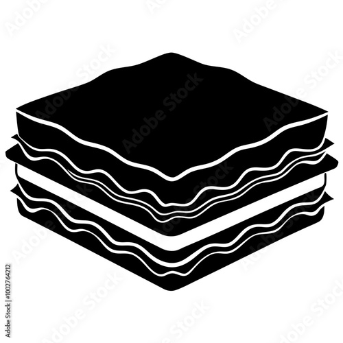 Lasagna Silhouette Vector Illustration Printable Pasta Icon for Digital Use