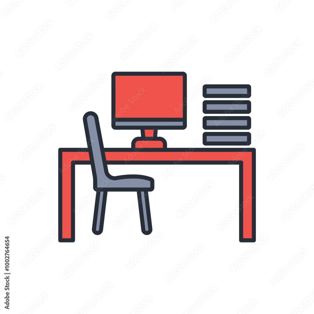 desk icon. vector.Editable stroke.linear style sign for use web design,logo.Symbol illustration. desk icon. vector.Editable stroke.linear style sign for use web design,logo.Symbol illustration.