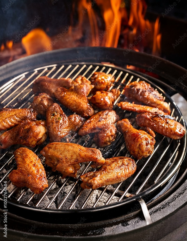 barbecue and fry chicken wings and chicken legs barbecue and fry chicken wings and chicken legs