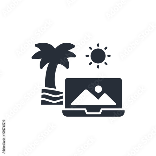 digital nomad icon. vector.Editable stroke.linear style sign for use web design,logo.Symbol illustration.