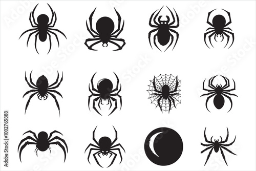 Creepy Spider Silhouettes and Webs