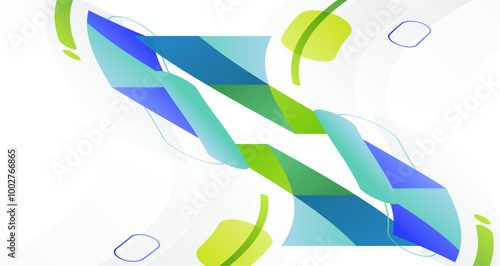 Abstract geometric shapes in soft colors, creating a balanced and harmonious visual composition