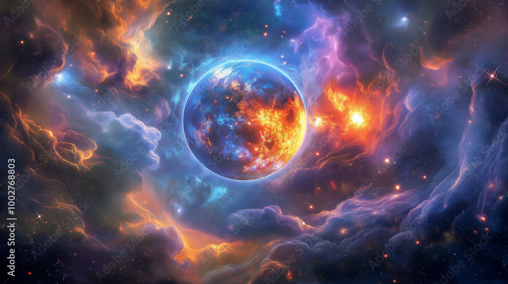 Celestial Blaze Around Planet Celestial Blaze Around Planet