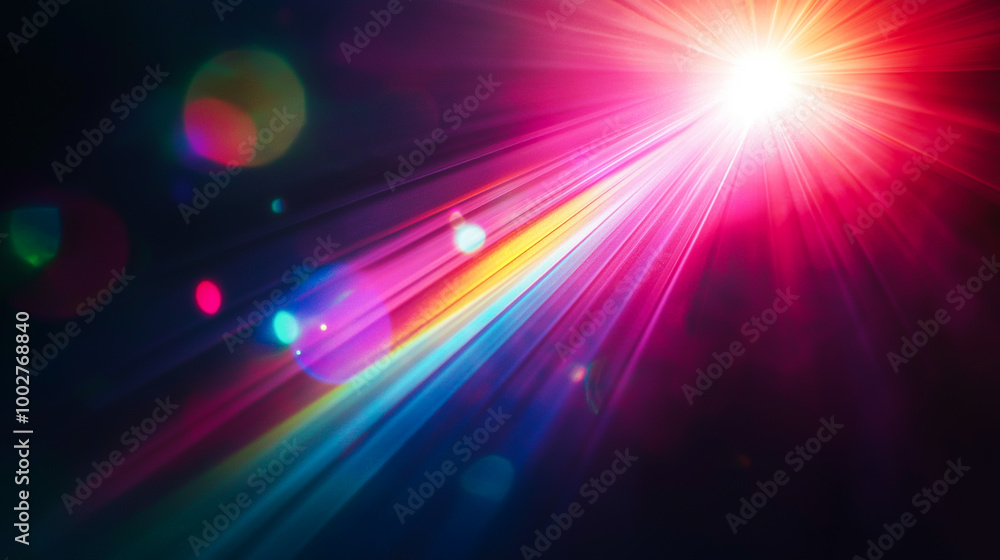 Obraz premium Colorful Light Beam Burst