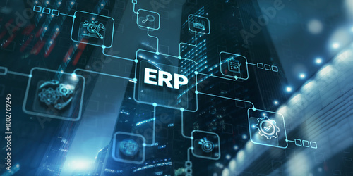 Enterprise Resource Planning ERP Management Business Technology Concept