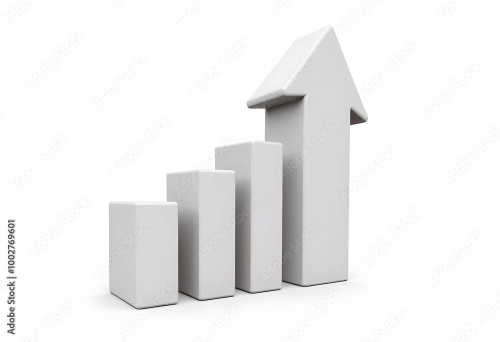 Business graph arrow sign isolated on white background Business graph arrow sign isolated on white background
