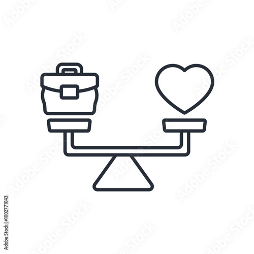 Printwork life balance icon. vector.Editable stroke.linear style sign for use web design,logo.Symbol illustration.