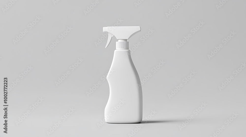 White Plastic Spray Bottle Mockup White Plastic Spray Bottle Mockup