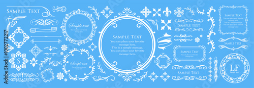 クリスマスモチーフのフレームデザインセット。ゴージャスでエレガントなデザイン素材
