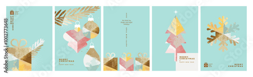 Merry Christmas and Happy New Year Greeting Cards. Vector illustration concepts for background, greeting card, party invitation card, website banner, social media banner, marketing material.