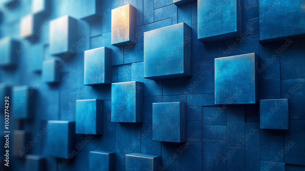 Abstract blue geometric background with cubes. Abstract blue geometric background with cubes.