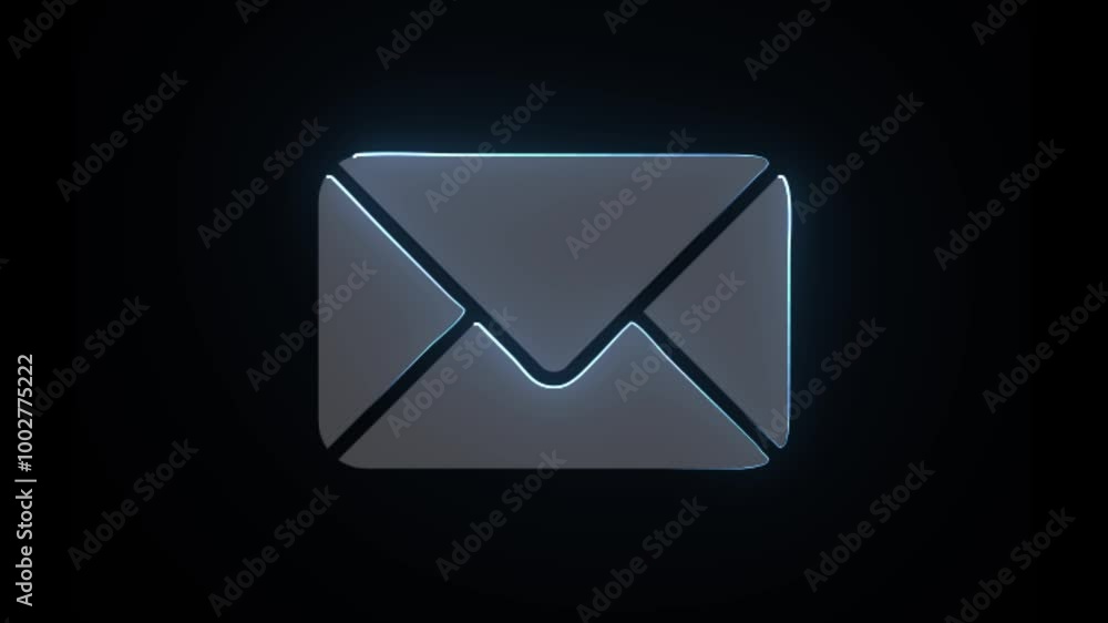 neon massege icon animation on black background. sms icon . email, gmail neon massege icon animation on black background. sms icon . email, gmail