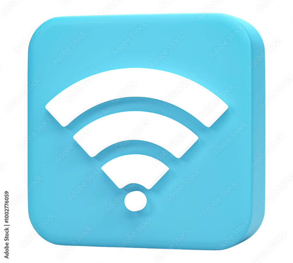 Icon Wifi isolated on transparent background. 3D render. Icon Wifi isolated on transparent background. 3D render.