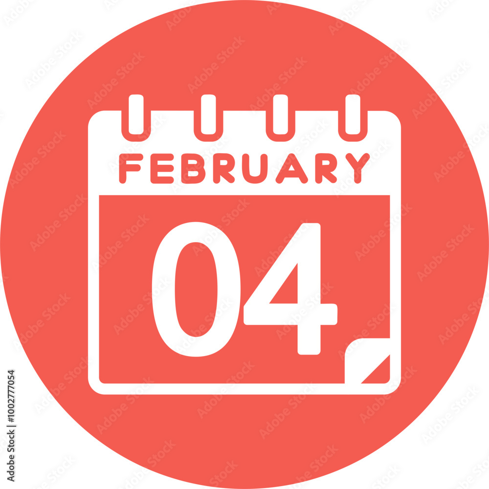4 February Vector Icon Design 4 February Vector Icon Design