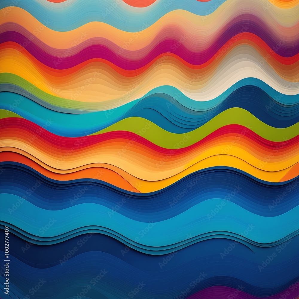 Vibrant abstract wave pattern with colorful swirls and ripples Vibrant abstract wave pattern with colorful swirls and ripples