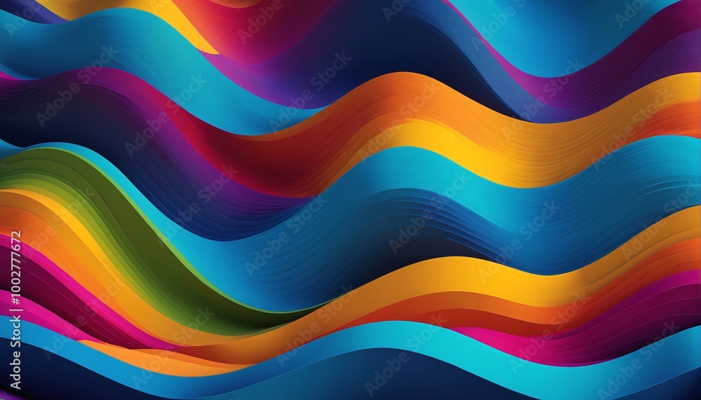 Colorful abstract wave pattern with vibrant hues and fluid curves