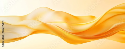 Flowing golden fabric against a soft gradient