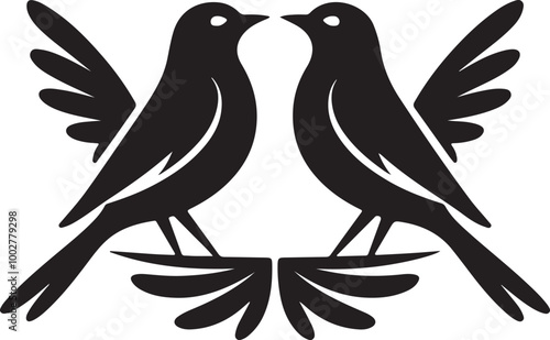 Parrot icon silhouette vector style