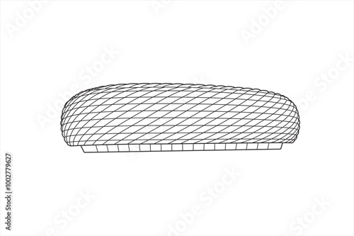 Line illustration of the modern iconic Munich football arena for football competitions in Beieren, Germany