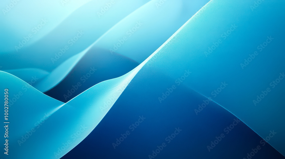 Obraz premium Abstract Gradient Blue Waves Background - Contemporary Fluid Shapes Design for Modern Projects and Art Concepts