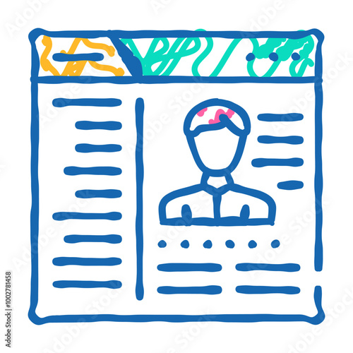 cms with data kyc doodle icon sketch vector. cms with data kyc sign. isolated symbol illustration