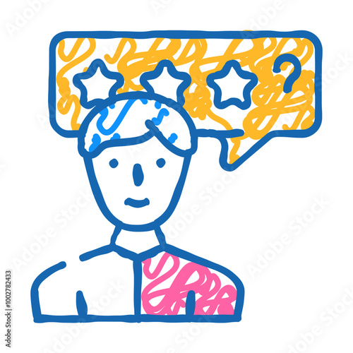 cold review from client kyc doodle icon sketch vector. cold review from client kyc sign. isolated symbol illustration