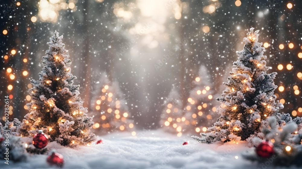 Joyful Christmas snow backdrop with snow covered pine and fir trees twinkling fairy lights and festive holiday decor creating a magical and cozy winter wonderland scene that spreads holiday cheer Joyful Christmas snow backdrop with snow covered pine and fir trees twinkling fairy lights and festive holiday decor creating a magical and cozy winter wonderland scene that spreads holiday cheer