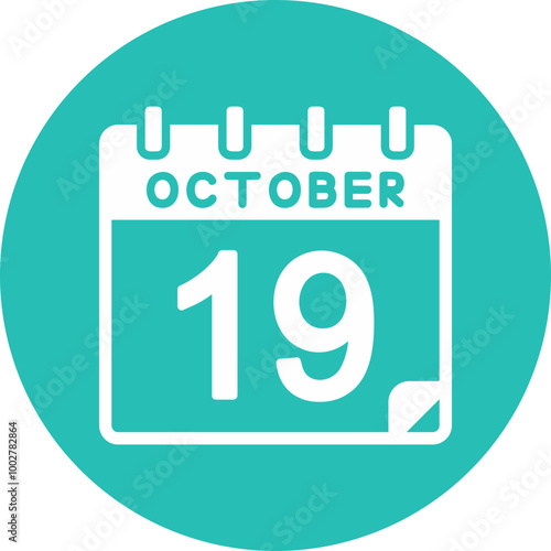 19 October Vector Icon Design